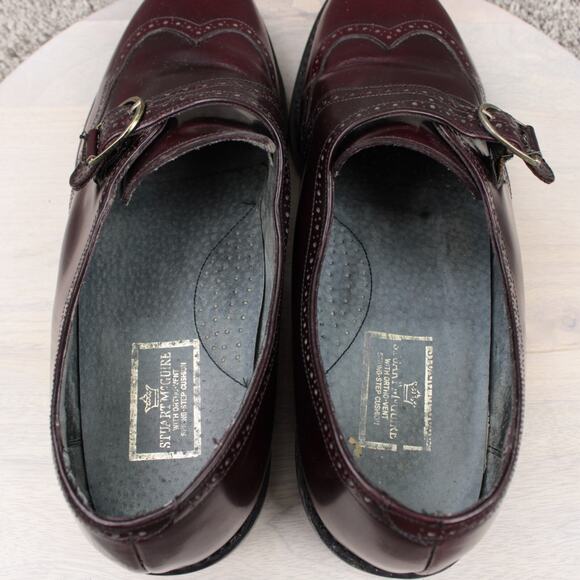 Stuart McGuire Monk Strap Shoes Mens 11 Burgundy Leather Dress Wingtip Oxford main image 5